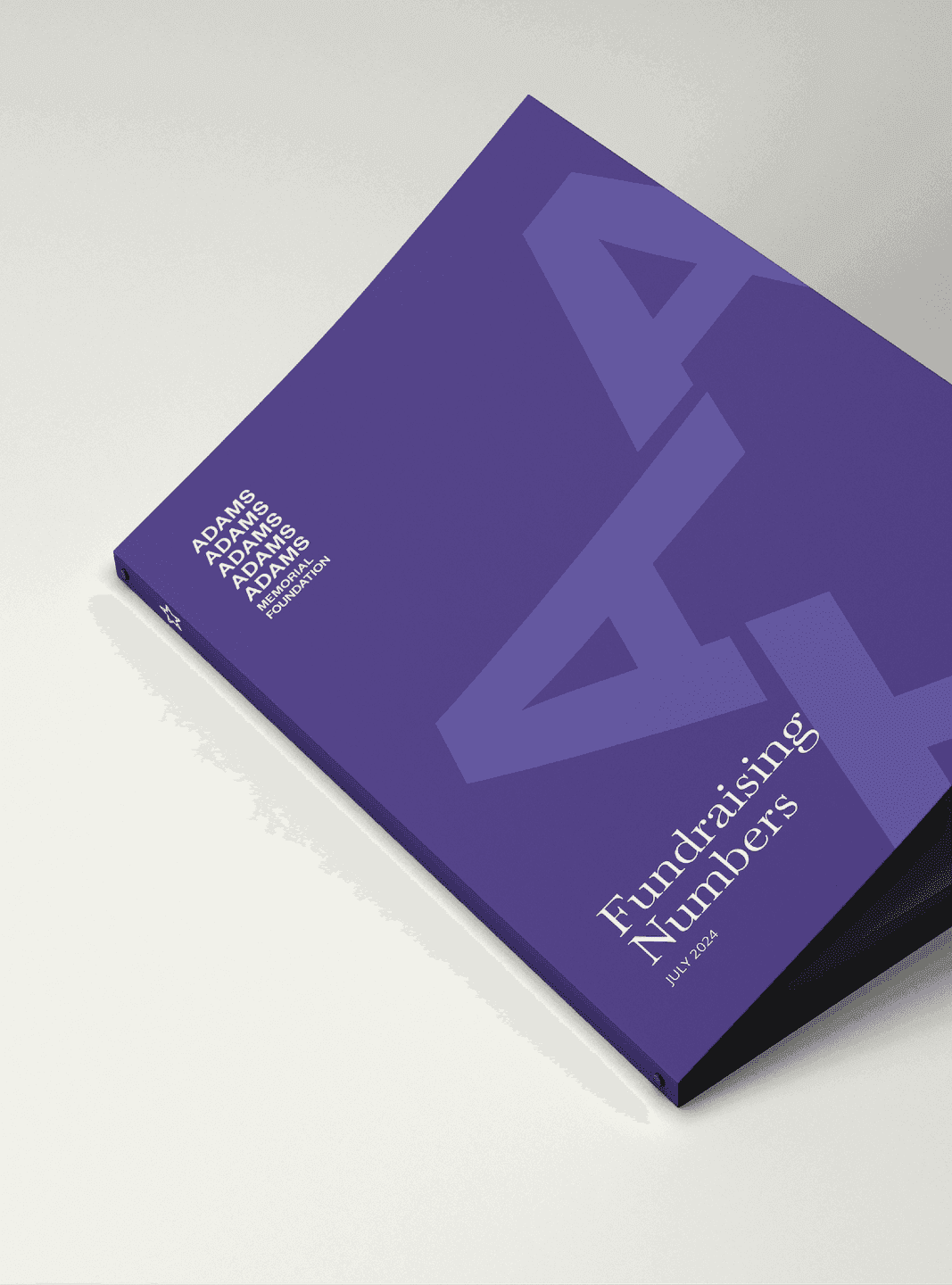 Fundraising numbers folder for the Adams memorial foundation