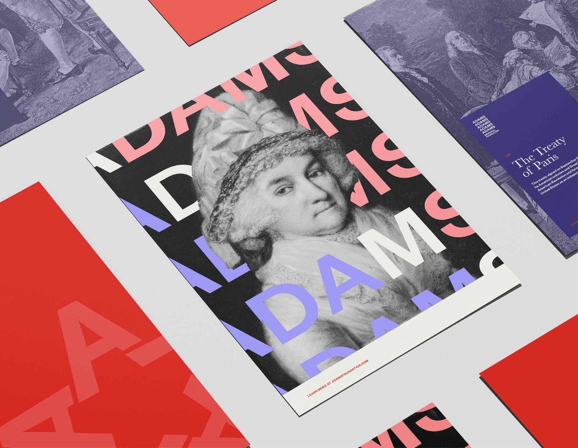 Spread of Adams Memorial Foundation posters