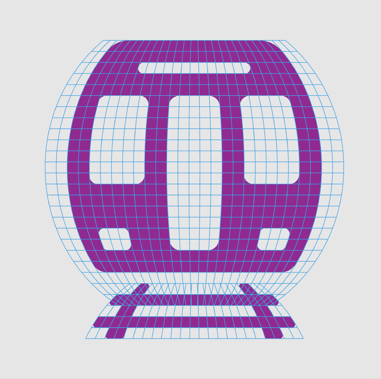 ATI Train Icon (Grid Illustration) A stylized purple train icon is shown with a blue grid distortion effect.