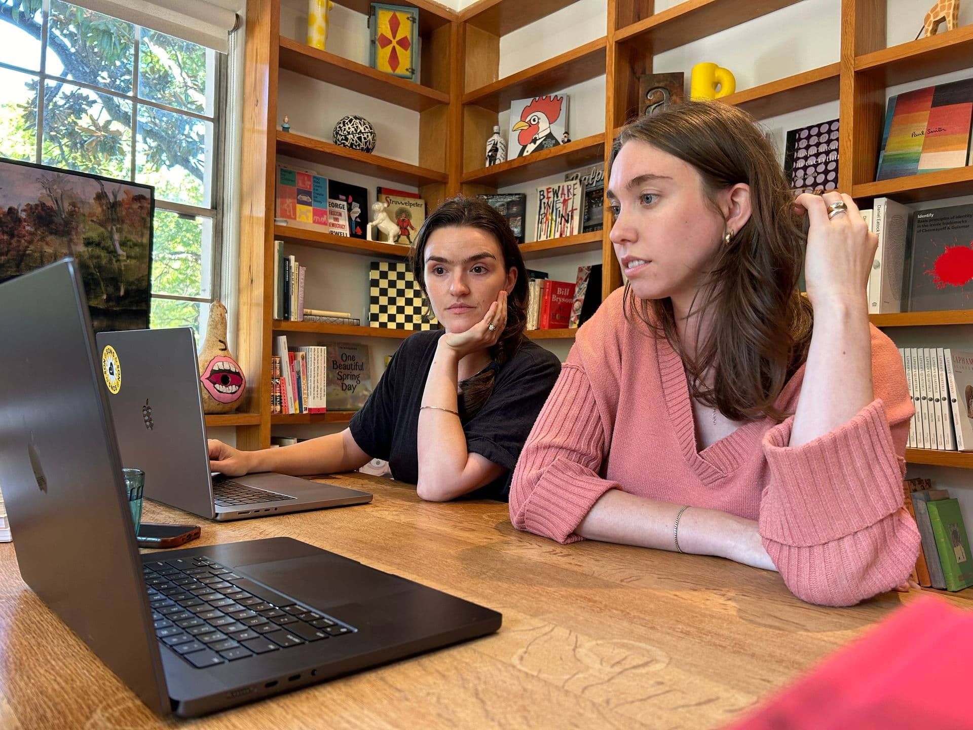 Madelene and Cameron in the study